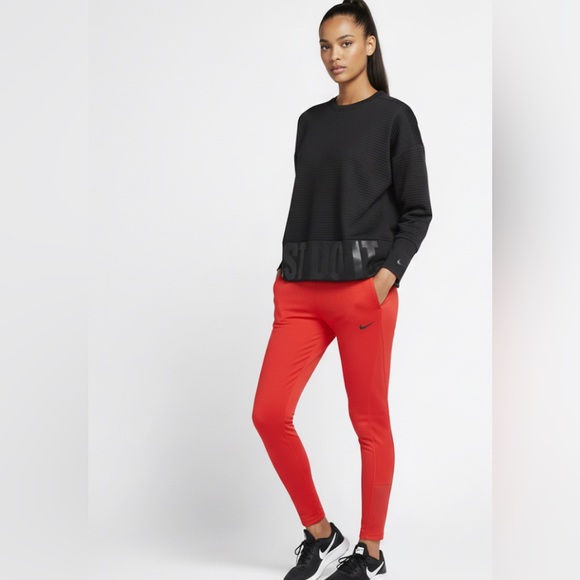 Nike Dri-Fit Black Ribbed Crew Neck Lg Pullover JUST DO IT Sweater - Picture 16 of 16